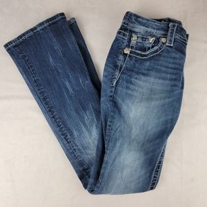 MISS ME JE8451BL Embellished Stud Women Bootcut 26x32‎ Medium Wash Distressed